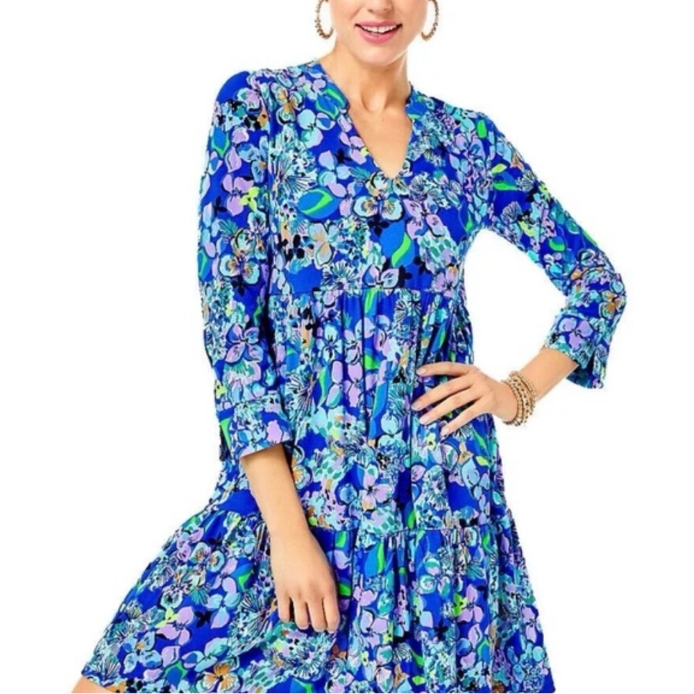 Lilly Pulitzer Blue and Purple Floral Dress